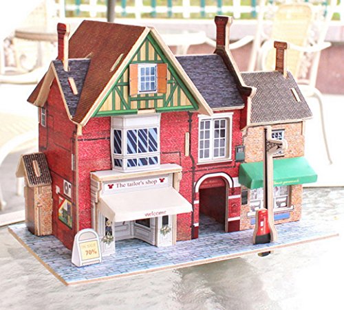 Happy Cherry 3D Puzzle Madera DIY Modelo Creativo Juguete Educativo Juego para Niño Niña - Casa en Reino Unido - Tienda de Sastre