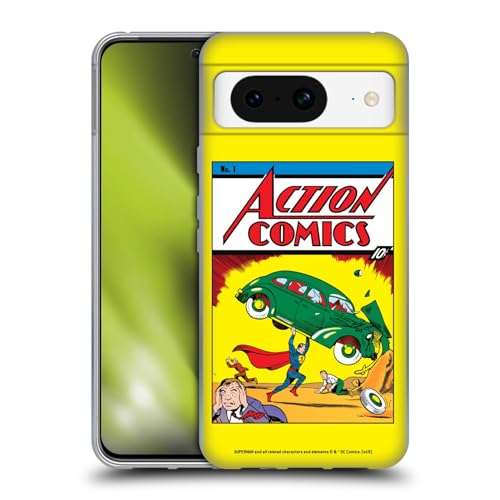 Head Case Designs Licenciado Oficialmente Superman DC Comics Comics de acción 1 Portadas de cómics Famosos Caso Funda de Gel Suave Compatible con Google Pixel 8