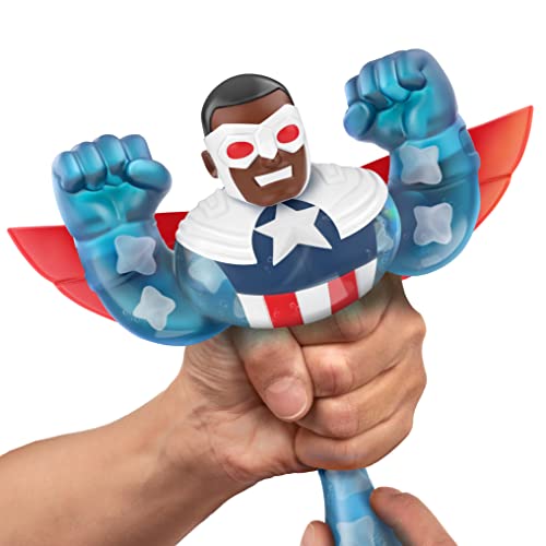 Heroes of Goo Jit Zu Marvel Hero Pack - Capitán América - Sam Wilson - Bendy 11,5 cm de Alto 41376