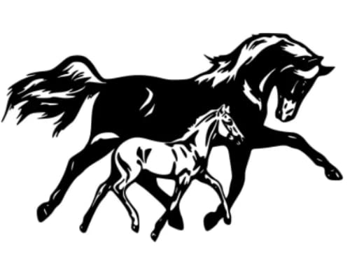 Horse Filly Colt Rodeo Classic Car Body Stickers Decal Western Farm Car Styling Negro / Plata Para Buick Stickers20 * 12.3CM