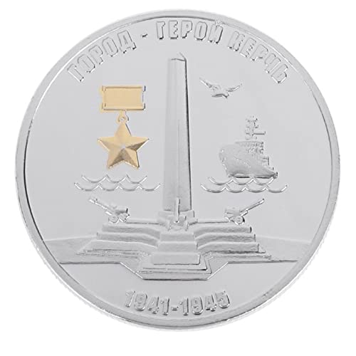 HYUI 2PCS Russian Black Sea Fleet Souvenir Coin Silver Plated Commemorative Coin of The Victory of World War II Challenge Coin