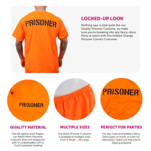 I LOVE FANCY DRESS LTD Disfraz DE Prisionero HUIDO Naranja Unisex para Adulto - Disfraz DE CONVICTO, Prisionero, Recluso, TOMBOS Y Ladrones - Top Y PANTALÓN Naranja (XX-Grande)