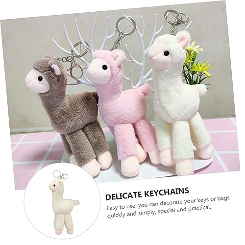 ibasenice 3 Piezas Llavero Lindo Carrete De Placa Peluche De Lindo Colgante De Peluche De Peluche Animal Favor De Fiesta De Llamas Bolsa De Mano Delicado Felpa Perder Decorar