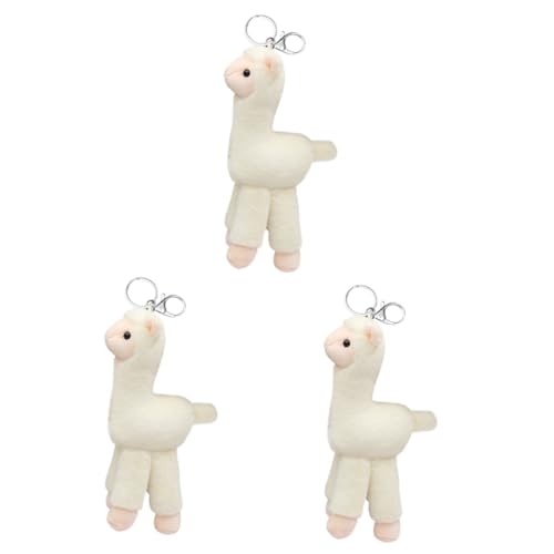 ibasenice 3 Piezas Llavero Lindo Carrete De Placa Peluche De Lindo Colgante De Peluche De Peluche Animal Favor De Fiesta De Llamas Bolsa De Mano Delicado Felpa Perder Decorar