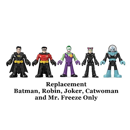 Imaginext Figuras de repuesto Batcueva - GMP48 ~ DC Superfriends Super Surround Bat Cave ~ Incluye Batman, Robin, Joker, Catwoman y Mr. Freeze