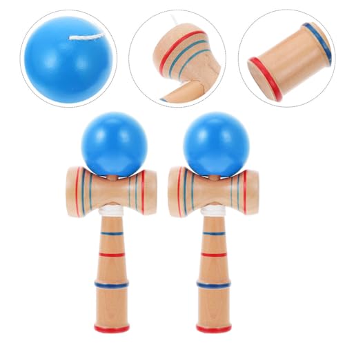 jojofuny 2 Piezas Kendall Juego De Pelota En Copa Juego De Atrapar Pelota Ojos Azules Perinola Juego De Copa y Pelota Taza para Atrapar Kendama Genial Kadoma Niño Juguete De Madera