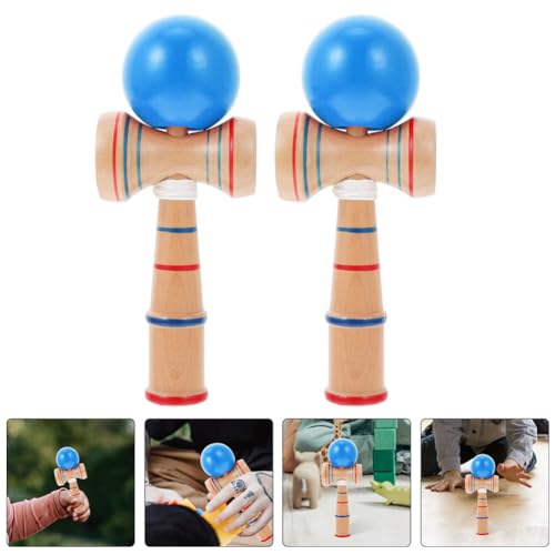 jojofuny 2 Piezas Kendall Juego De Pelota En Copa Juego De Atrapar Pelota Ojos Azules Perinola Juego De Copa y Pelota Taza para Atrapar Kendama Genial Kadoma Niño Juguete De Madera