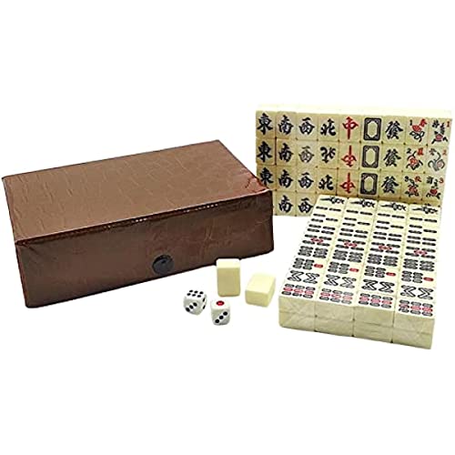 Juego de Mini Mahjong con Caja, Juego Tradicional Chino Mah Jongg para el hogar o la Luz de Viaje, Juego Familiar, Juego de reunión de Amigos Mahjong para Viajes