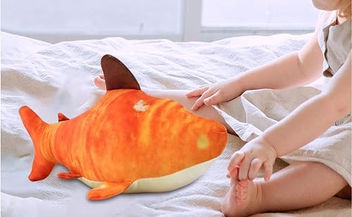 Juego de peluche de tiburón, adorable almohada de tiburón de peluche, tiburón de peluche para niños de 8.26 pulgadas, jguete de peluche de tiburón, almohada de cintura, almohada de tiburón suave, ju