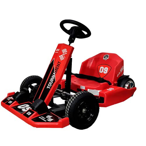 Kart Eléctrico Infantil Xtreme (Motor 250W, Batería de Litio 3.6Ah, 3 Velocidades, Bluetooth, con Luces, Peso Máximo 65Kg) - Rojo