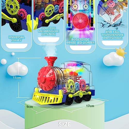 Kizeefun Juguete de Tren para niños, ferrocarril niños eléctricos, Tren niños con música y luz Fresca, Regalos de ferrocarril a Partir de 3 años, Regalos para niños y niñas