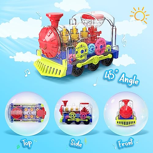 Kizeefun Juguete de Tren para niños, ferrocarril niños eléctricos, Tren niños con música y luz Fresca, Regalos de ferrocarril a Partir de 3 años, Regalos para niños y niñas