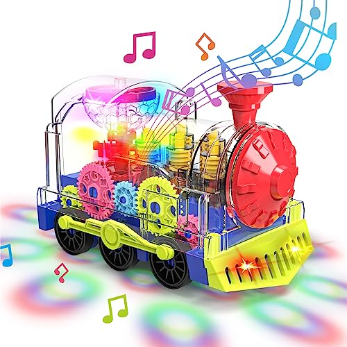 Kizeefun Juguete de Tren para niños, ferrocarril niños eléctricos, Tren niños con música y luz Fresca, Regalos de ferrocarril a Partir de 3 años, Regalos para niños y niñas