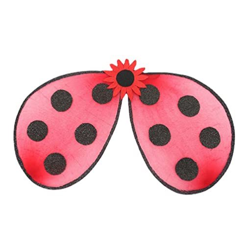 Ladybird Ladybug Wings Fairy Destino de Disfraces Vestir Alas Manchadas para Ni?as Bi?os Cumplea?os Role Play Cosplay Play Play Accessory Red