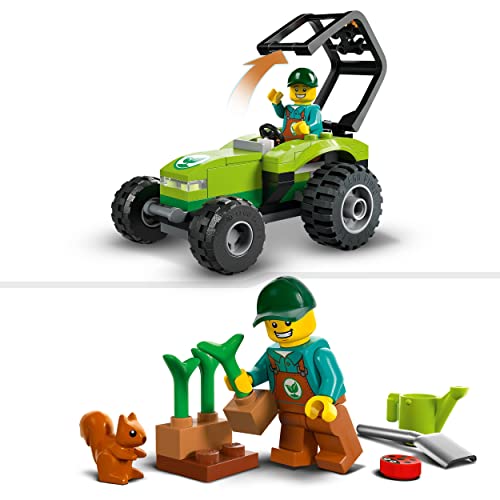 LEGO 60390 City Great Tractor Forestal con Remolque, Juguete de Granja para Niños de 5 Años o Más, Figuras Animales, Mini Figura de Jardinero, Regalo de Cumpleaños