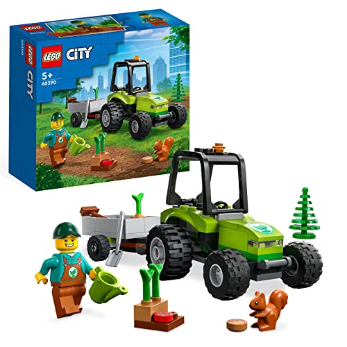 LEGO 60390 City Great Tractor Forestal con Remolque, Juguete de Granja para Niños de 5 Años o Más, Figuras Animales, Mini Figura de Jardinero, Regalo de Cumpleaños