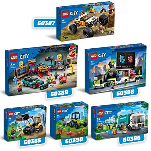 LEGO 60390 City Great Tractor Forestal con Remolque, Juguete de Granja para Niños de 5 Años o Más, Figuras Animales, Mini Figura de Jardinero, Regalo de Cumpleaños