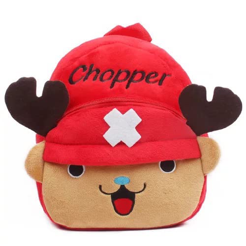 LGQHCE One Piece Tony Tony Chopper Peluche Mochilas, 1 PCS Dibujos Animados Peluche Mochilas para Niño One Piece Tony Tony Chopper Kindergarten Bolsas para Escuela Guarderia Viaje (22 cm)