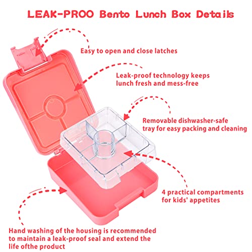 LOGEEYAR Fiambrera Bento Box para niños con 300ml Termo para Comida, compartimentos,Bolsas isotérmicas para el almuerzo,Lunchbox,Fiambrera ideal para guardería y escuela,Arco Iris