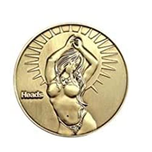 Lucky Lady Coin, Tails Good Luck Challenge Coin, Arts Naked Adult Toy Funny Old Coins Discovery Collection