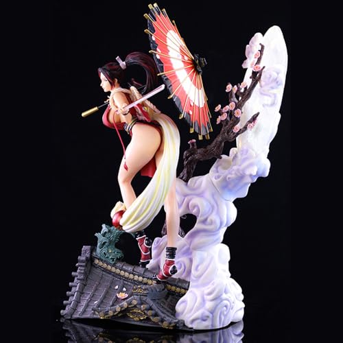 MAI Shiranui Fighter Street Fighter Duel Game Fan Girl Estilo Antiguo Paraguas Rojo Figura de Arcilla | 57 cm Pose de pie Brillante Estático PVC Personaje del Juego Modelo Juguetes