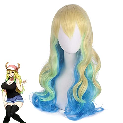 MAOMA Peluca de Miss Kobayashi's Dragon Maid Lucoa,Peluca Cosplay Anime Juego de rol de Halloween Party Cosplay Wig(Color:Style 2)