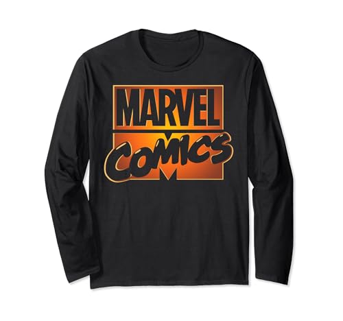 Marvel Comics Orange Glow Halloween Logo Manga Larga