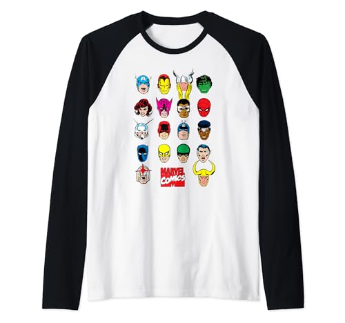 Marvel Hero Portrait Bingo Camiseta Manga Raglan