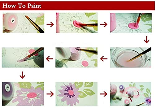 Meecaa Paint by Numbers - Juego de jarrón de crisantemo para adultos, principiantes, pintura al óleo, 40,6 x 50,8 cm (flor, sin marco)