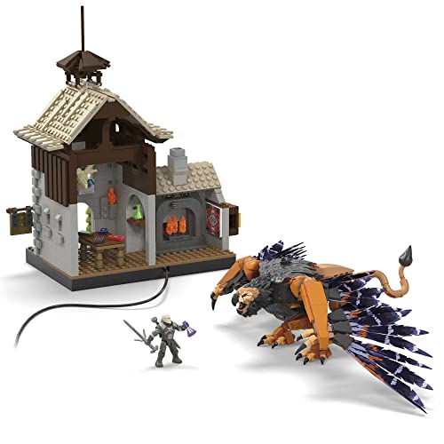 Mega Construx Probuilders The Witcher Coleccionistas Escena con Bloques de construccción y Luces LED, 1000 Piezas, Juguete +10 años (Mattel HDL28)