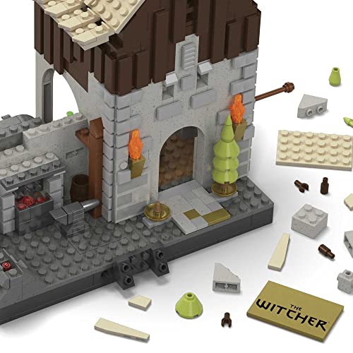 Mega Construx Probuilders The Witcher Coleccionistas Escena con Bloques de construccción y Luces LED, 1000 Piezas, Juguete +10 años (Mattel HDL28)