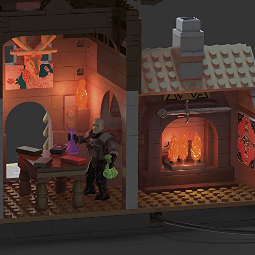 Mega Construx Probuilders The Witcher Coleccionistas Escena con Bloques de construccción y Luces LED, 1000 Piezas, Juguete +10 años (Mattel HDL28)