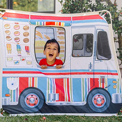 Melissa & Doug Tienda de campaña para jugar, Camión de comida para niños, Juguetes de Imitación,Carpa para niños, Juego creativo, Regalo para niños y niñas de 3 4 5 6 7 años