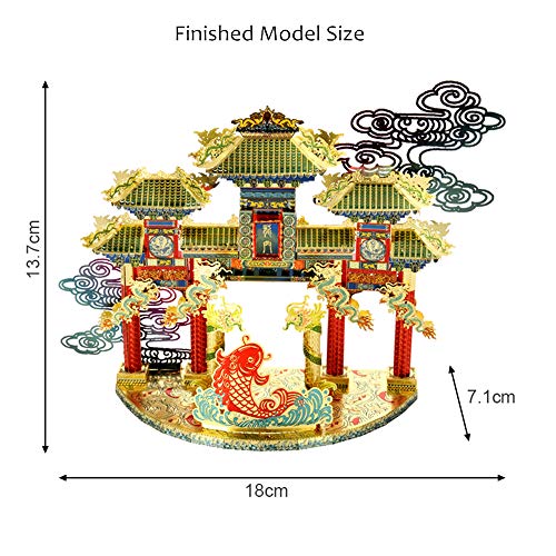 Microworld Rompecabezas de metal 3D, leyenda china tradicional de la suerte símbolo modelo de construcción, juguete de regalo para adultos - Li Yue Long Men