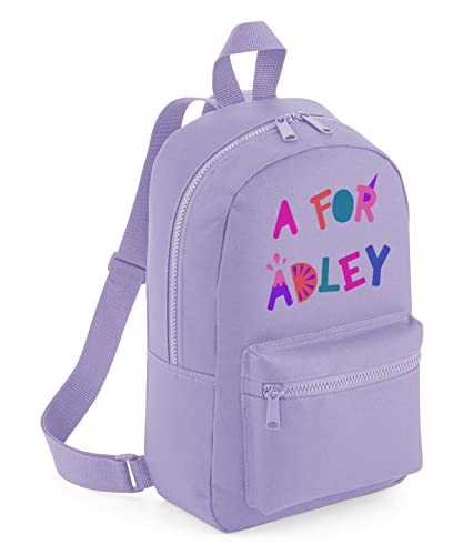 Mochila colorida del alfabeto – Divertidas letras brillantes en línea Youtuber niños Adley Girl Internet Videos educativos mochila escuela regalo regalo, morado, S