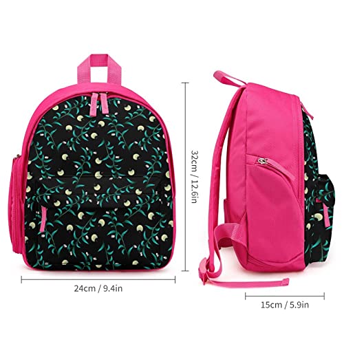 Mochila Informal Estampada para Niños Niñas Mochila Escolar Sencilla Pequeña para Jardín de Infancia Hojas de luciérnaga