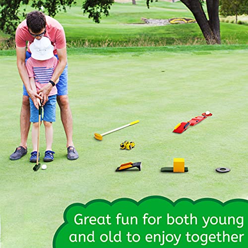 moji workshop Juego de golf de madera para niños, juego de golf loco y mini golf de calidad, juguetes de madera para interiores, exteriores y juegos de jardín