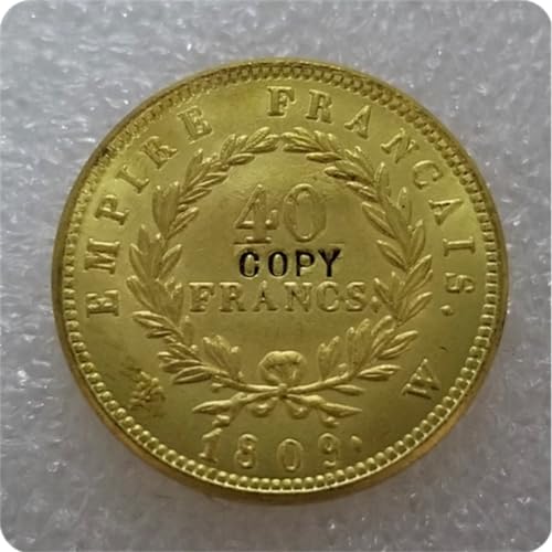 Moneda Conmemorativa Francia, Napoleón I, 40 francos, 1809 Monedas de Oro