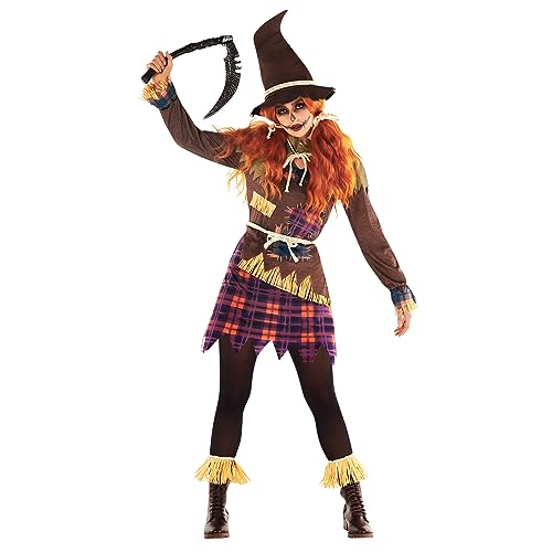 Morph Costumes Disfraz Espantapajaros Mujer, Disfraz Mujer Espantapajaros, Disfraz Espantapajaros Adulto, Disfraz Espantapájaros Halloween, Espantapájaros Disfraz, Disfraz Halloween Mujer Talla L