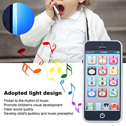 música clara en forma de simulación,Juguete para teléfono móvil para bebés, luz fresca, juguete para teléfono móvil en inglés, máquina de aprendizaje de inglés para bebés potable[NEGRO], Juguete