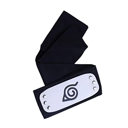 Naruto Konoha - Diadema de ninja con anime, color negro