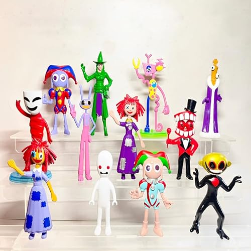 NILUTO The Amazing Digital Circus Figures Set, Digital Circus Action Figure Horror Cartoon Movies Character Action Figure Model for Kids Birthday Party Cake Topper Halloween Party Decor