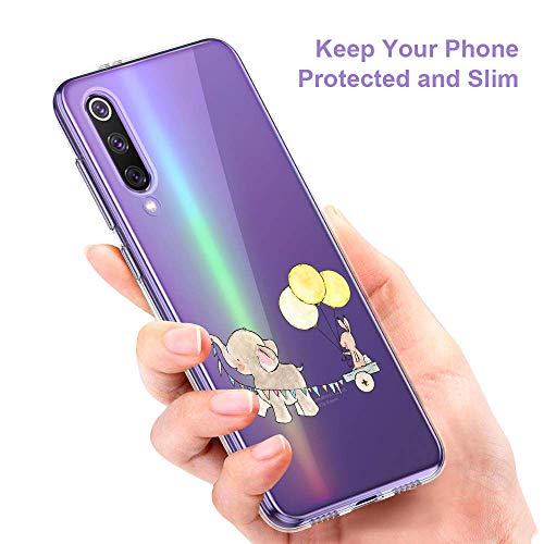 Oihxse Animal Serie Case Compatible con Samsung Galaxy J5 Funda Transparente Suave Silicona Elefante Conejo Patrón Protector Carcasa Ultra-Delgado Creativa Anti-Choque Cover (A10)