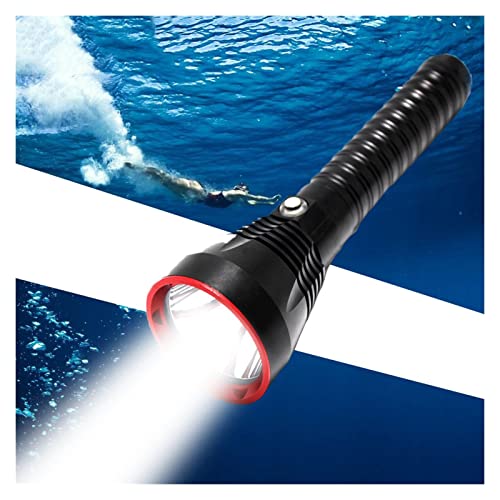 OLLIRG Luz de Buceo Buceo torc hxhp70.2 Luz Amarilla/Blanca LED Linterna 6000 Lumensas Linternas Tácticas Impermeable Lámpara Submarino (Color : White Light, Size : F)