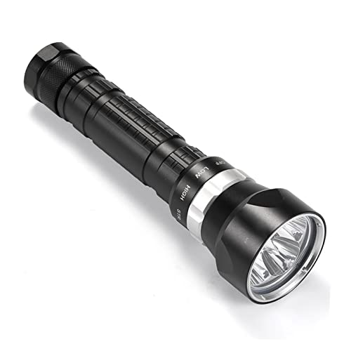 OLLIRG Luz de Buceo Linterna de Buceo 4 * Xhp50 Submarino Super Brillante LED Buceo Impermeable 100m Tácticas 26650 Luz de Caza del Buzo de la antorcha (Color : P50 LED White Light, Size : B Package)