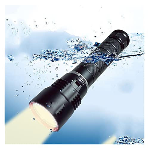 OLLIRG Luz de Buceo Linterna de Buceo Profesional 3L2 lámpara 300 0lm Submarino LED Luz de Buceo táctico de antorcha (Color : White BT, Size : 1)