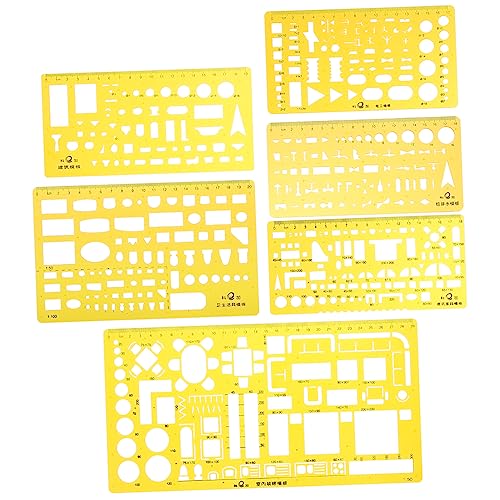 Operitacx 6 Piezas Regla De Dibujo Multiusos Regla De De Plantilla Regla De Plantilla Escalas De Arquitecto Plantilla De Dibujo Edificio El Plastico De Múltiples Fines Suite