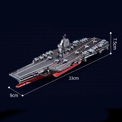 perfeclan Kits de Modelo de portaaviones 3D Juego de Rompecabezas de Metal Colecciones Realista Barco de Modelo de construcción de Juguete para