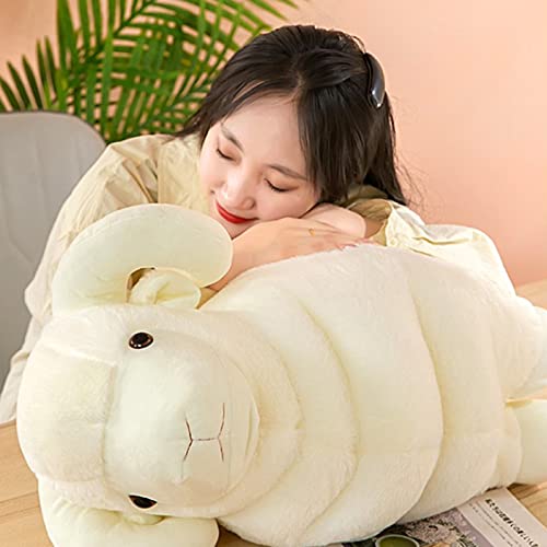 PERZOE Juguete de Peluche de Cabra de 40/50cm, Juguete de Peluche de Oveja Adorable y Esponjoso, Regalos para niños y niñas Marrón S