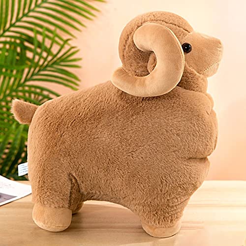 PERZOE Juguete de Peluche de Cabra de 40/50cm, Juguete de Peluche de Oveja Adorable y Esponjoso, Regalos para niños y niñas Marrón S